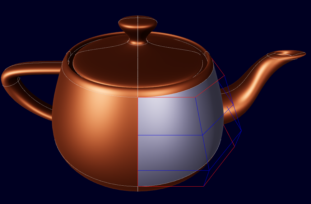 The Utah teapot with some construction lines